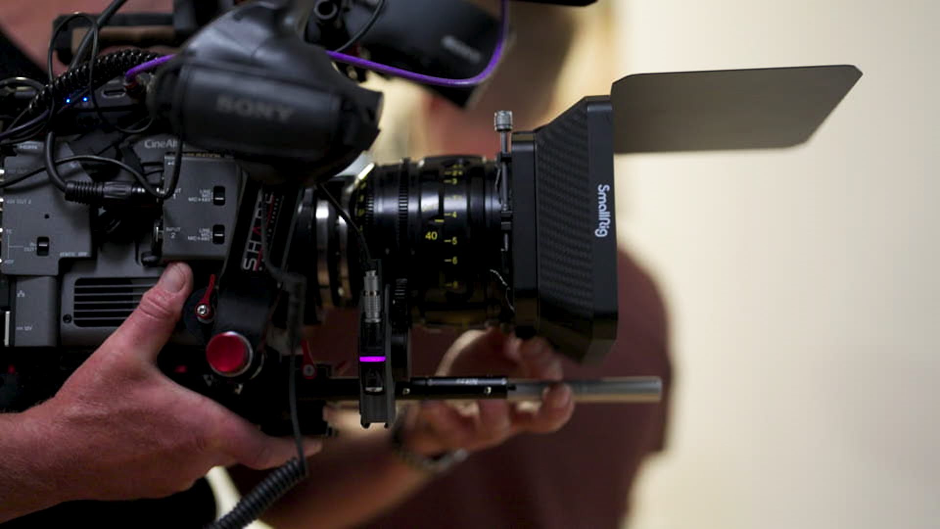 Camera operator filming on the Bupa shoot
